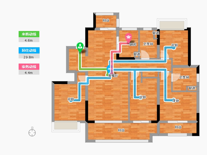 四川省-成都市-新城悦隽盛世5号楼,8号楼,9号楼,6号楼,7号楼135m²-109.77-户型库-动静线