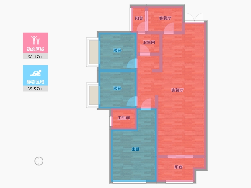 四川省-成都市-建工梧桐屿119㎡户型119㎡-91.62-户型库-动静分区