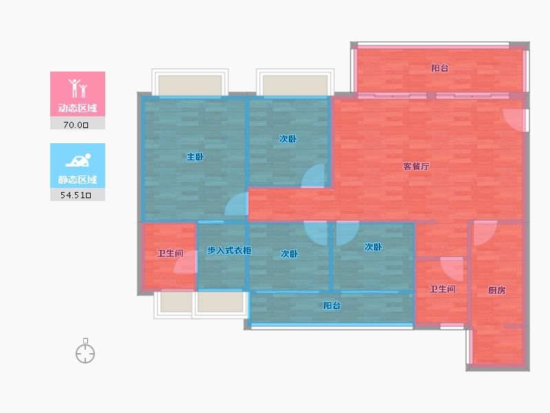 四川省-成都市-建工梧桐屿F户型143m²-114.00-户型库-动静分区