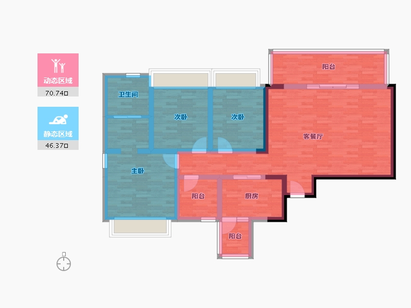 四川省-成都市-天誉1号楼138m²-103.83-户型库-动静分区