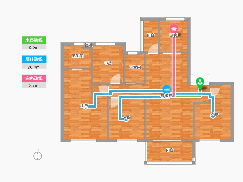 四川省-成都市-万科时代之光二期2号楼118m²-99.48-户型库-动静线