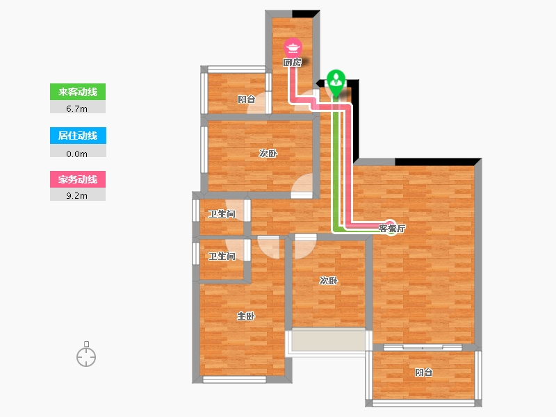 四川省-成都市-天誉1号楼109m²-85.67-户型库-动静线