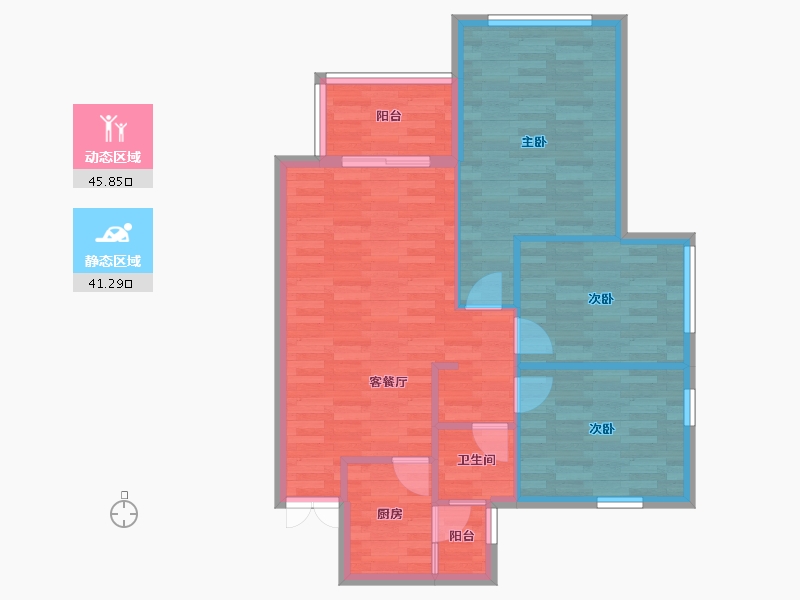 四川省-成都市-凤凰盛景3号楼95m²-79.17-户型库-动静分区