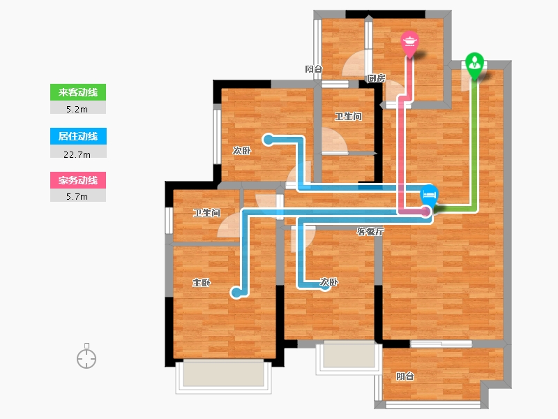 四川省-成都市-天和睿城2号楼109m²-87.68-户型库-动静线