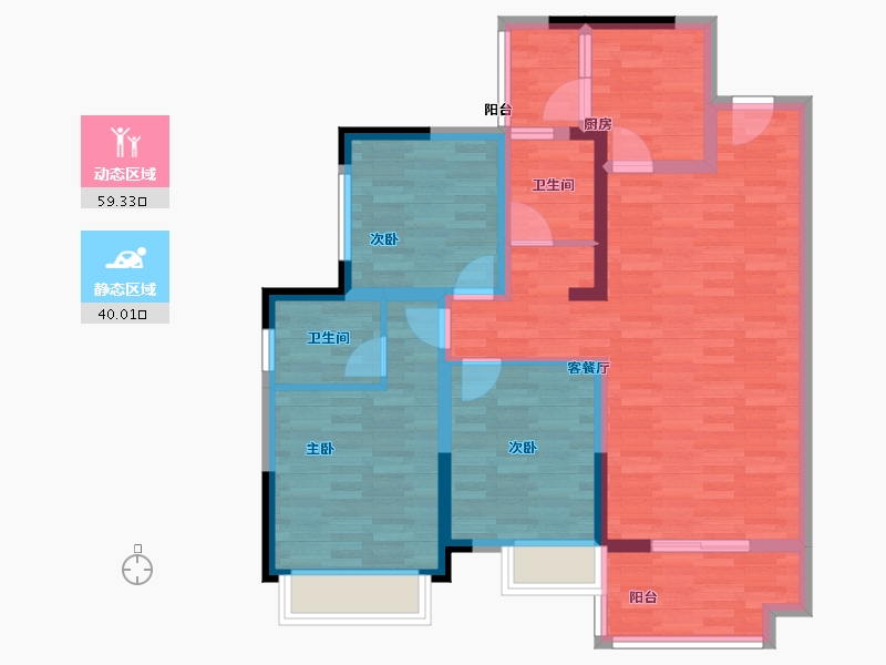 四川省-成都市-天和睿城2号楼109m²-87.68-户型库-动静分区