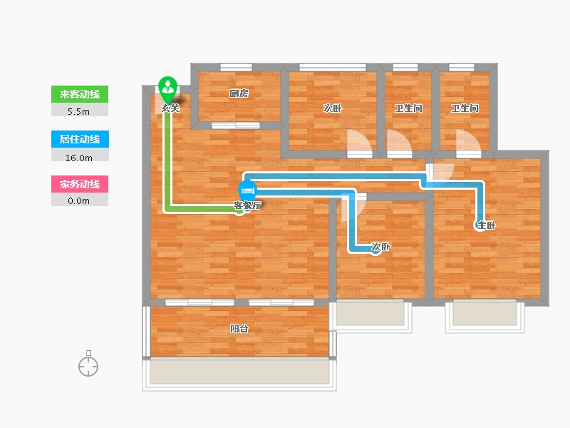 四川省-成都市-深业泰然成都怡湖珑园珑园1号楼118m²-84.99-户型库-动静线