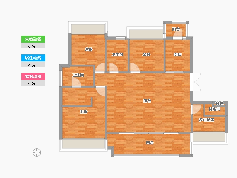 四川省-成都市-金科博翠天宸二期洋房E3户型128m²-102.00-户型库-动静线