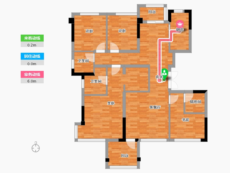 四川省-成都市-金科博翠天宸3号楼129m²-103.20-户型库-动静线