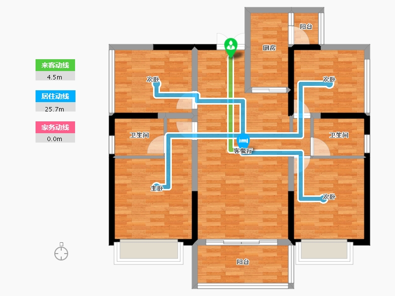 四川省-成都市-听湖九园26栋,27栋,24栋,25栋117m²-95.74-户型库-动静线