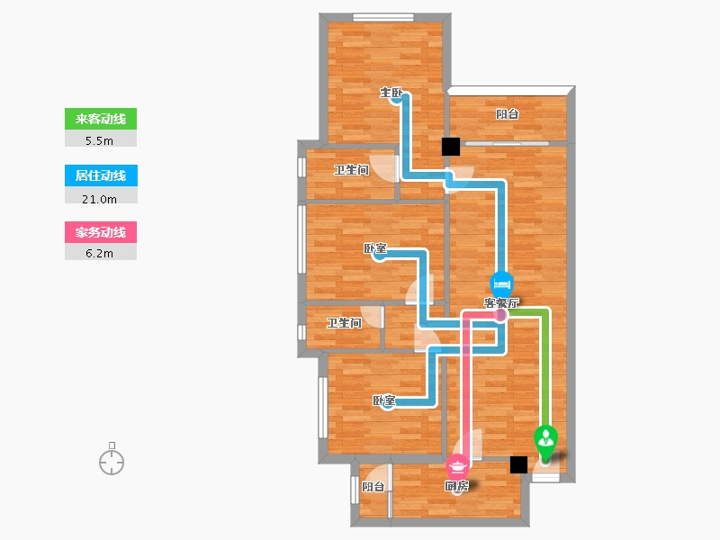 四川省-成都市-和裕印象C5户型108m²-86.14-户型库-动静线