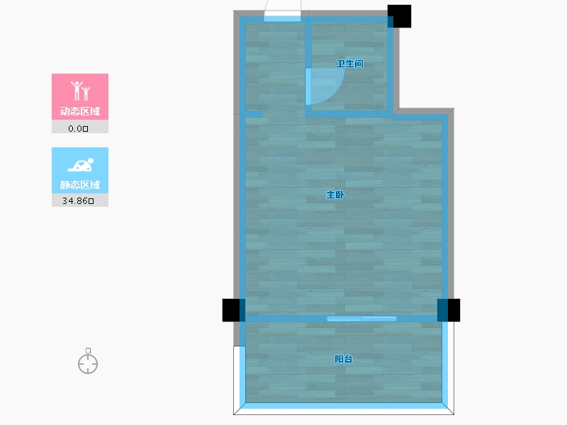 四川省-成都市-鹤鸣青云墅18号楼,19号楼B户39m²-31.29-户型库-动静分区