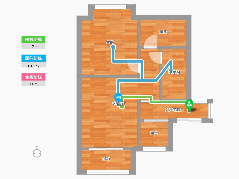 四川省-成都市-青霞山水卡伦德拉小镇1,2,10,11号楼D4户型48m²-38.43-户型库-动静线