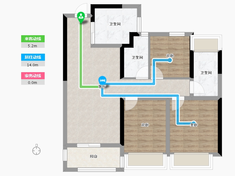 广东省-广州市-东原德信九章赋-72.91-户型库-动静线