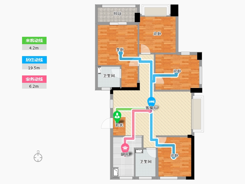 浙江省-杭州市-建德玉兰花园-103.59-户型库-动静线