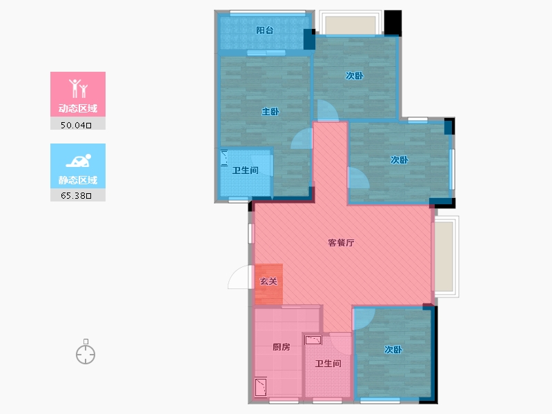 浙江省-杭州市-建德玉兰花园-103.59-户型库-动静分区