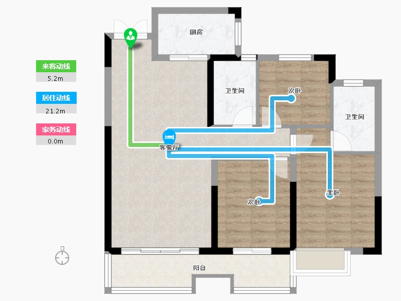 江西省-吉安市-龙山壹号院-85.01-户型库-动静线