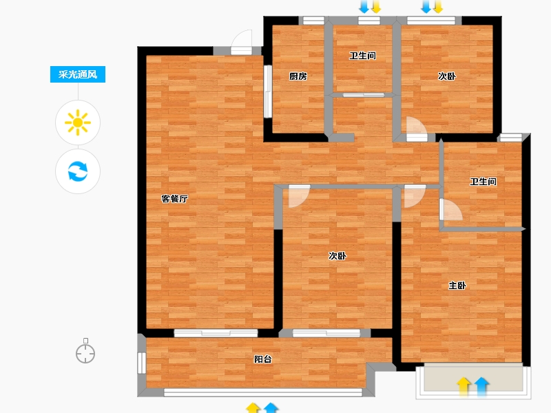 山东省-菏泽市-建邦中央公园-99.99-户型库-采光通风