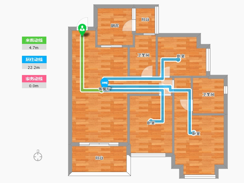 四川省-成都市-恒大牧云天峰3,4号楼,J8地块11号楼C2户型102m²-78.26-户型库-动静线