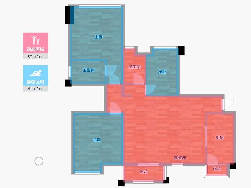 四川省-成都市-世纪悦城D户型107m²-85.71-户型库-动静分区