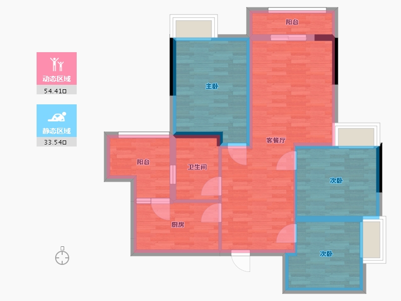 四川省-成都市-大邑圣桦公馆C495.1㎡-77.74-户型库-动静分区