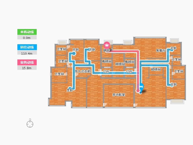 河南省-郑州市-北龙湖金茂府建面370m2-395.47-户型库-动静线