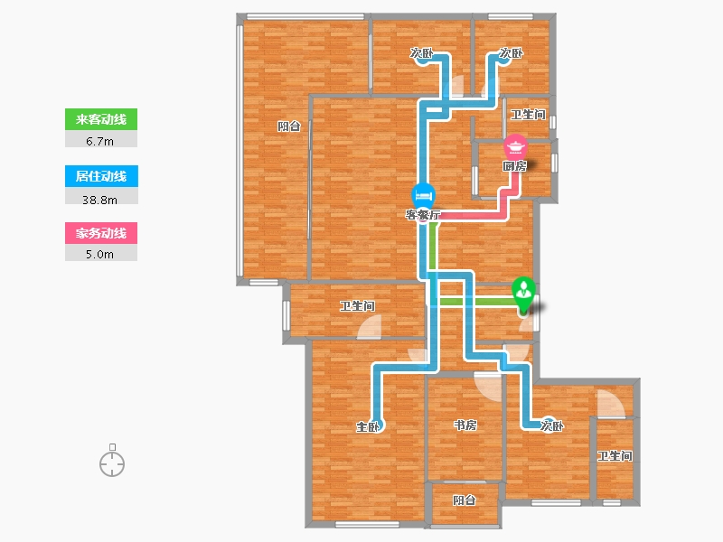 河南省-郑州市-碧桂园天琴湾1号楼,2号楼,3号楼,5号楼建面235m2-188.01-户型库-动静线