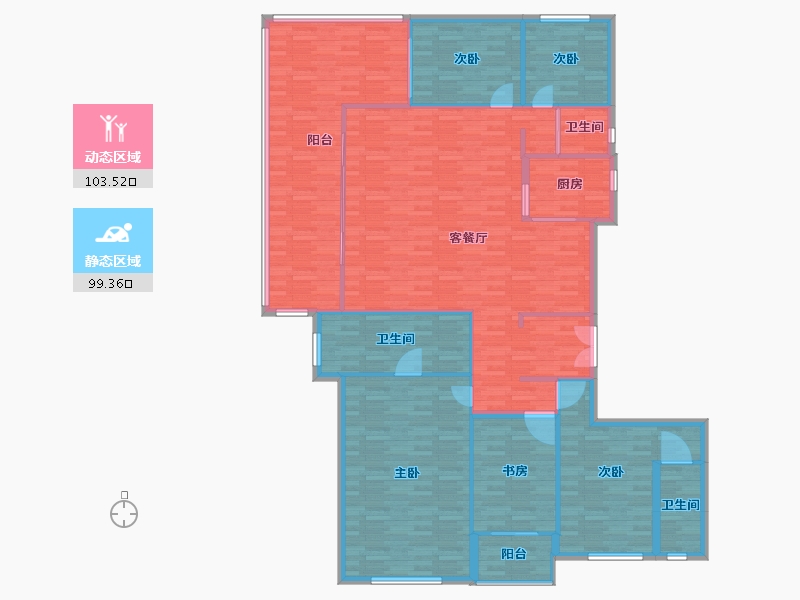 河南省-郑州市-碧桂园天琴湾1号楼,2号楼,3号楼,5号楼建面235m2-188.01-户型库-动静分区