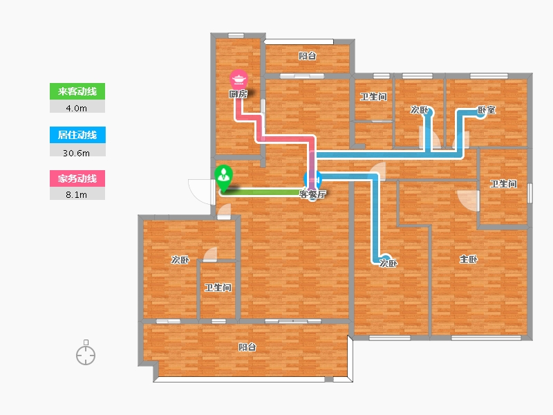 河南省-郑州市-碧桂园象府建面283m2-226.40-户型库-动静线