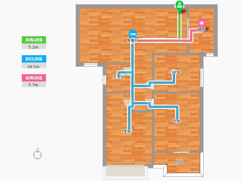 河南省-郑州市-宏光揽境6号楼,8号楼,9号楼建面110m2-88.00-户型库-动静线