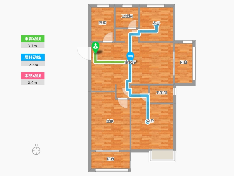 河南省-郑州市-汇泉博澳东悦城6号楼,7号楼建面117m2-93.62-户型库-动静线