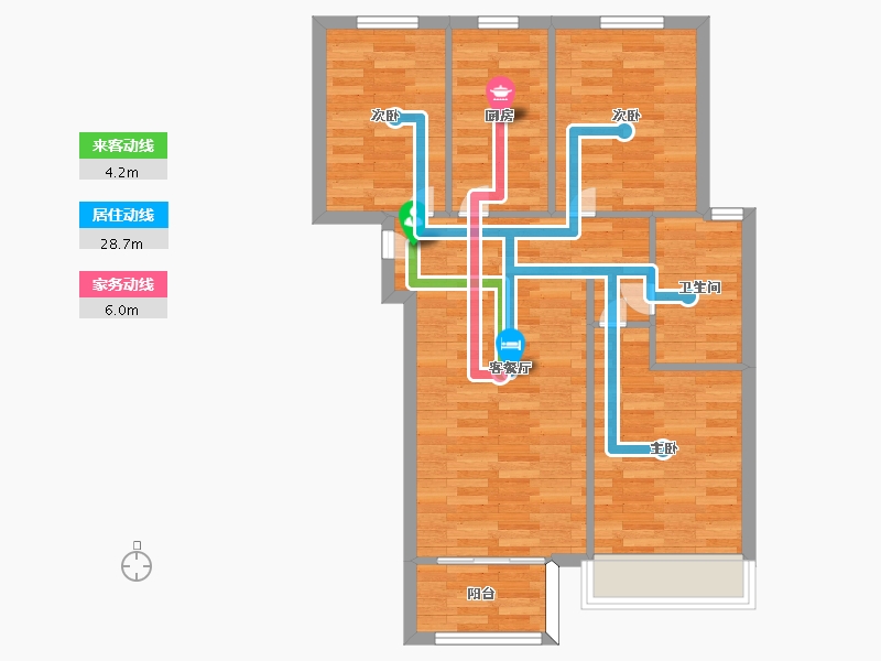 河南省-郑州市-汇泉博澳东悦城9号楼,4号楼,6号楼,2号楼,7号楼建面89m2-71.21-户型库-动静线