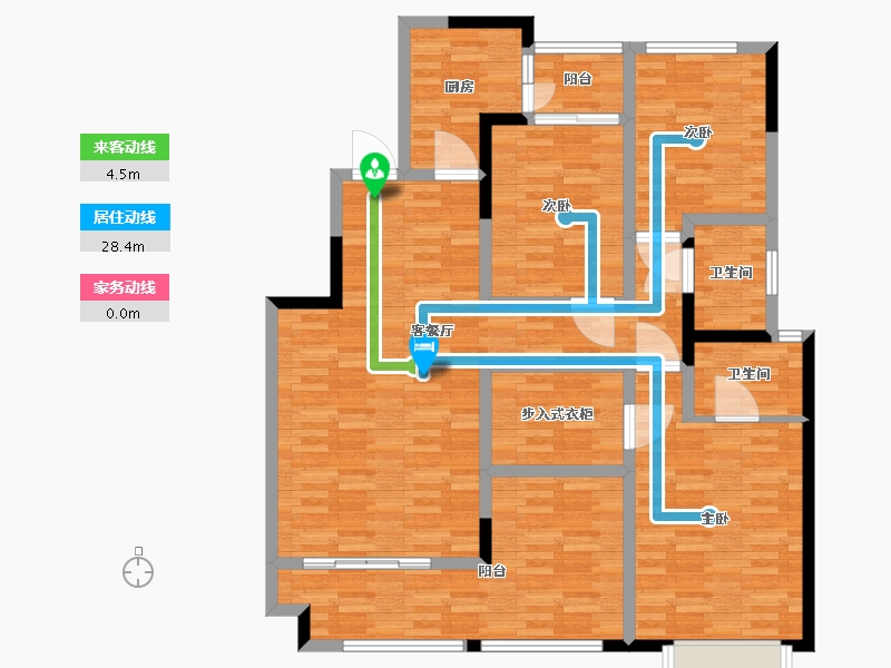 河南省-郑州市-佳润滨河佳园15号楼建面150m2-120.00-户型库-动静线