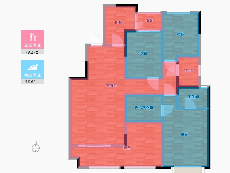 河南省-郑州市-佳润滨河佳园15号楼建面150m2-120.00-户型库-动静分区