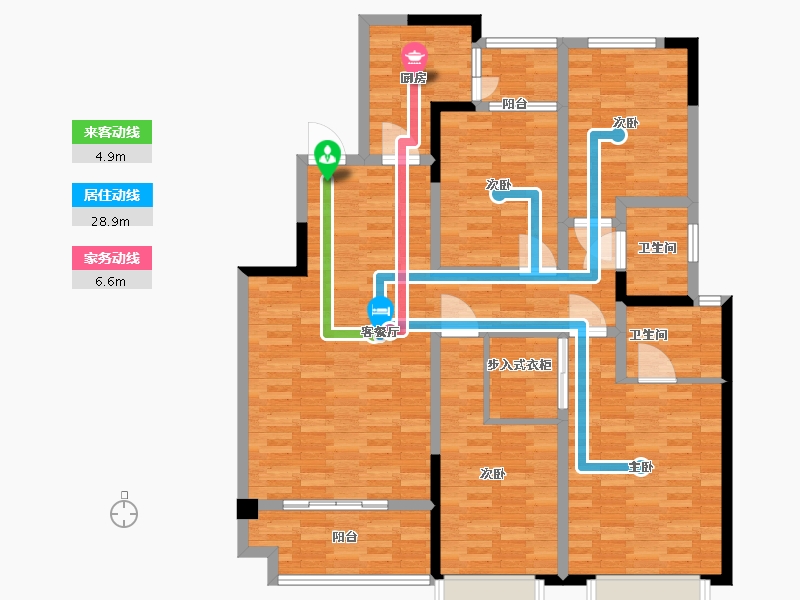 河南省-郑州市-佳润滨河佳园15号楼建面154m2-123.21-户型库-动静线