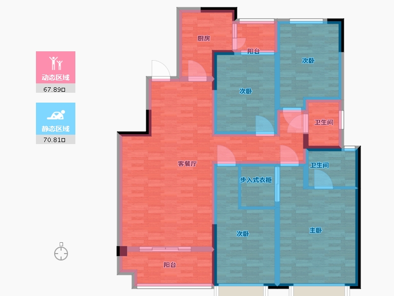 河南省-郑州市-佳润滨河佳园15号楼建面154m2-123.21-户型库-动静分区