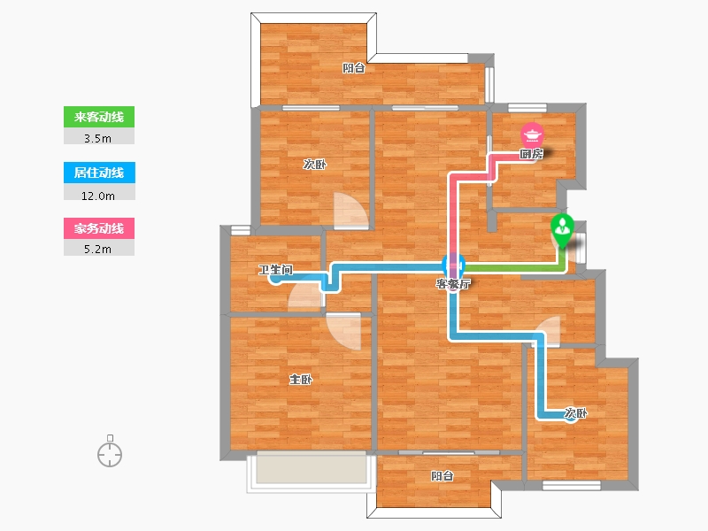 河南省-郑州市-东润城6号楼,11号楼建面113m2-90.40-户型库-动静线