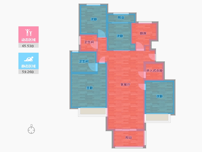 河南省-郑州市-东润城6号楼,11号楼建面139m2-111.20-户型库-动静分区