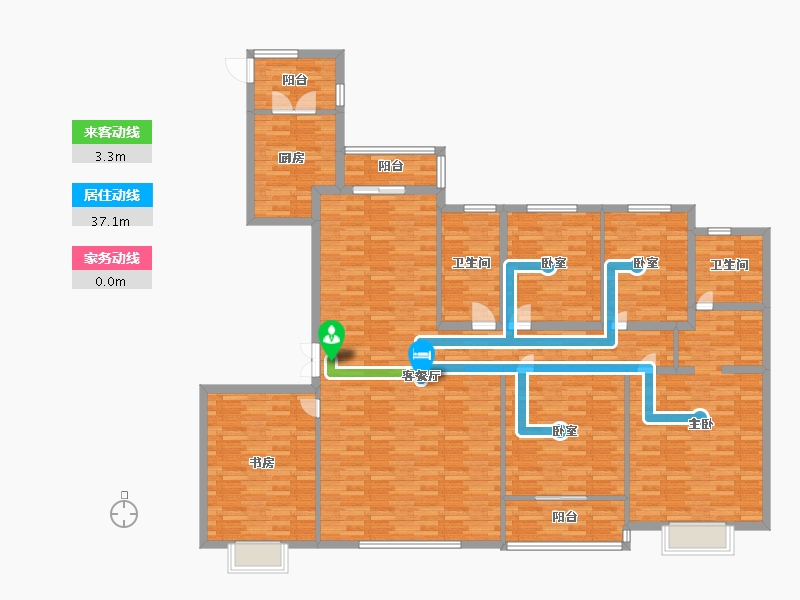 河南省-郑州市-广电天韵建面228m2-182.01-户型库-动静线