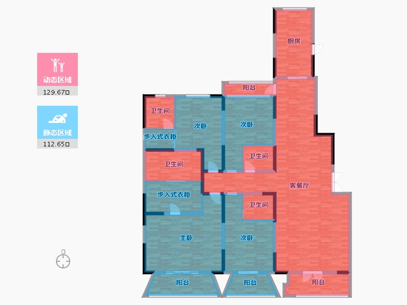 河南省-郑州市-瀚海观象建面340m2-218.56-户型库-动静分区