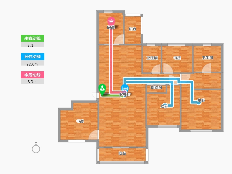 河南省-郑州市-恒大悦龙台建面200m2-160.01-户型库-动静线