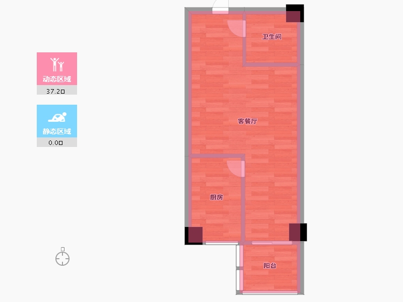 河南省-郑州市-建业LAVIE半英里1号楼建面41m2-32.81-户型库-动静分区