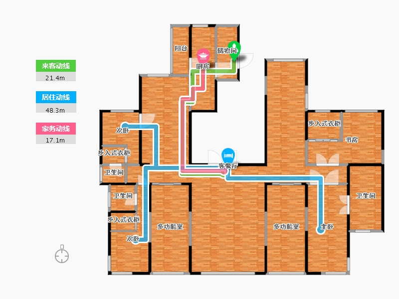 河南省-郑州市-建业天筑建面603m2-482.40-户型库-动静线