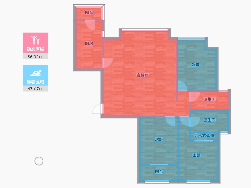 河南省-郑州市-建业天筑1号楼建面155m2-94.23-户型库-动静分区