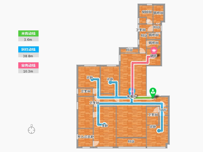 河南省-郑州市-建业天筑3号楼建面289m2-231.21-户型库-动静线