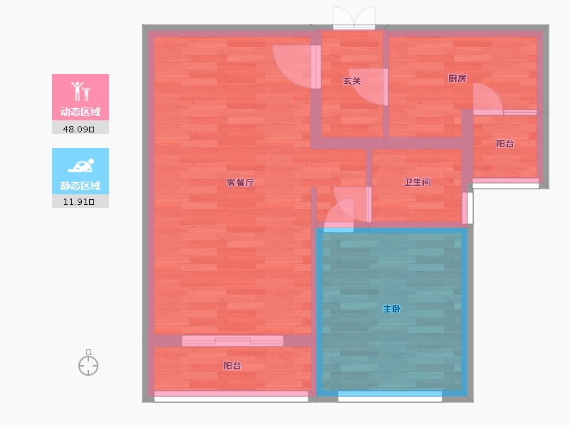 河南省-郑州市-建业天筑4号楼8号楼建面87m2-52.77-户型库-动静分区