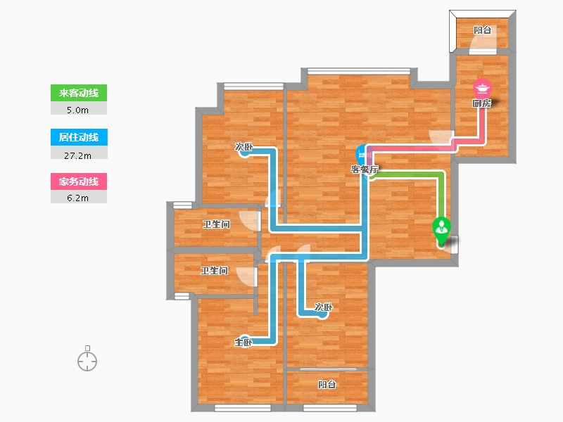 河南省-郑州市-建业天筑4号楼8号楼建面154m2-95.20-户型库-动静线