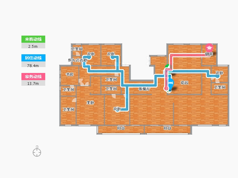 河南省-郑州市-金领九如意建面453m2-391.97-户型库-动静线