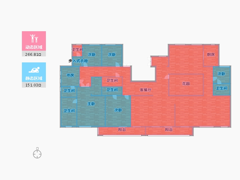 河南省-郑州市-金领九如意建面453m2-391.97-户型库-动静分区