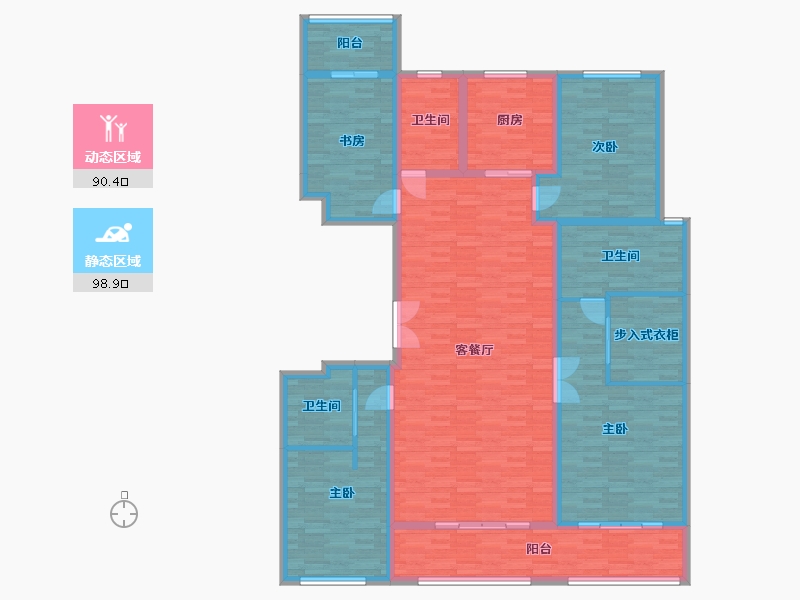 河南省-郑州市-康桥诸子庐含章户型建面215m2-171.83-户型库-动静分区