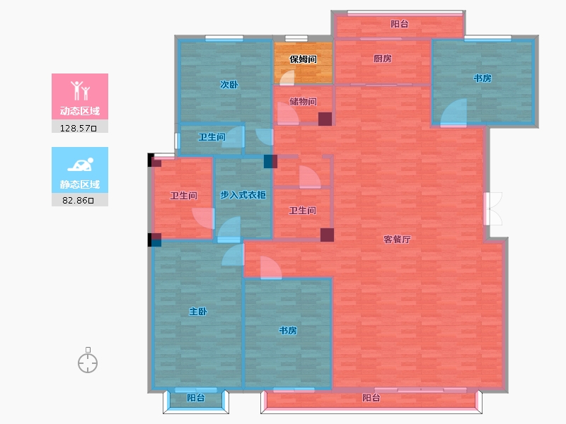 河南省-郑州市-永威上和院建面250m2-200.00-户型库-动静分区